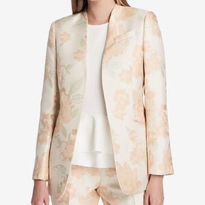 NWT CALVIN KLEIN BEIGE FLORAL CAREER JACKET SIZE   6P